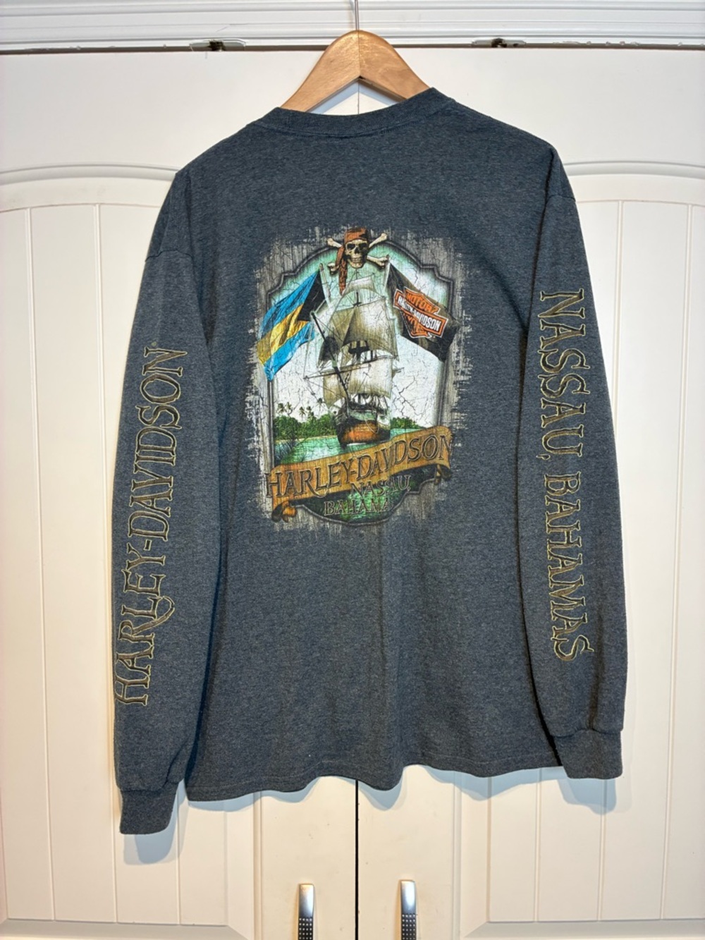 Harley-Davidson Charcoal Long Sleeve Tee with Nautical Graphic Size L